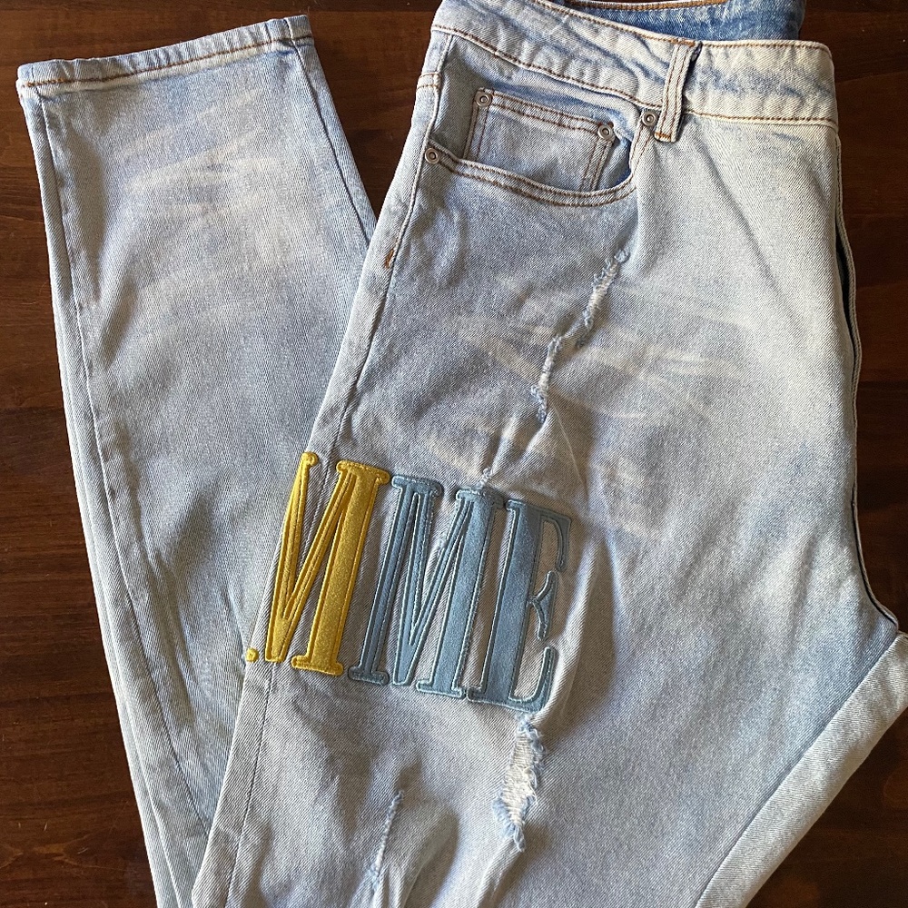 Homme + femme men’s distressed jeans
